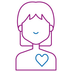 human figure with heart vector illustration design