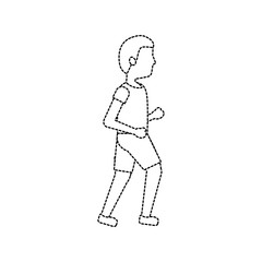 man avatar running or jogging icon image vector illustration design 