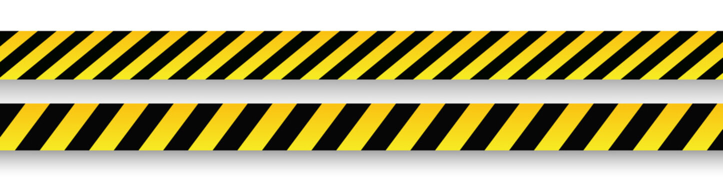 Danger and police line. Yellow Warning Tape. Vector illustration.