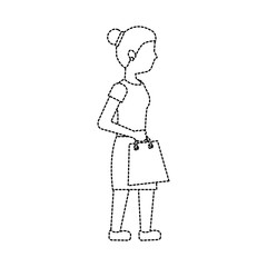 woman shopping icon image vector illustration design 