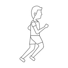 man avatar running or jogging icon image vector illustration design 