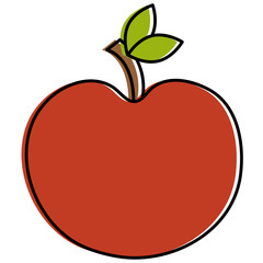 apple fresh fruit icon vector illustration design