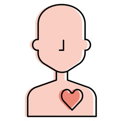 human figure with heart vector illustration design