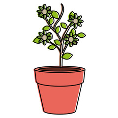 flower in pot icon vector illustration design