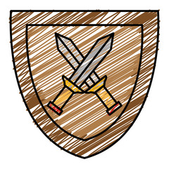 Fototapeta premium shield with warrior sword vector illustration design