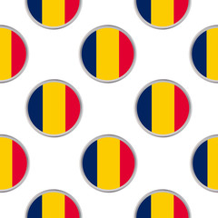 Seamless pattern from the circles with flag Republic of Chad