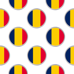 Seamless pattern from the circles with flag Republic of Chad