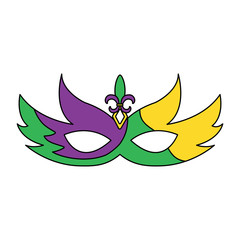 mardi gras glitter mask with fleur-de-lis carnival vector illustration