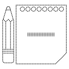 sheet of notebook with pencil icon vector illustration design