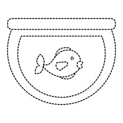aquarium glass with cute fish vector illustration design