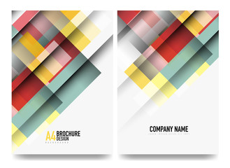 Square business a4 brochure cover design, flyer, annual report