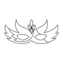 mardi gras glitter mask with fleur-de-lis carnival vector illustration