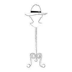 mannequin with elegant female hat vector illustration design
