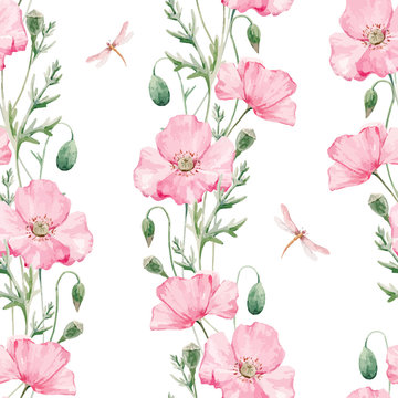 Watercolor floral vector pattern