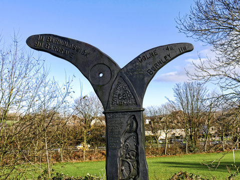The Leeds Liverpool Canal at Salterforth in the beautiful countryside on the Lancashire Yorkshire border in Northern England
