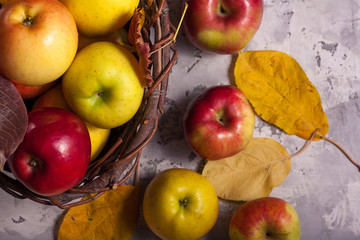 Apple in basket