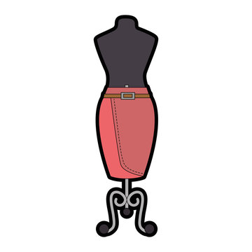 elegant skirt for woman in manikin vector illustration design