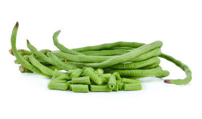 Yard Long bean on white background