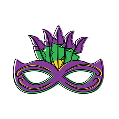 Obraz premium ornate mardi gras carnival mask with feathers festival vector illustration