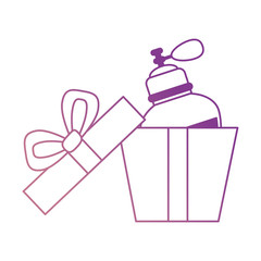 giftbox with women perfume bottle icon vector illustration design
