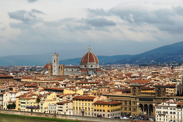 Fototapeta na wymiar view over Florence from plaza Michelangelo in spring day
