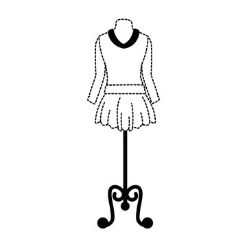 elegant dress for woman in manikin vector illustration design