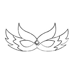 ornate mardi gras carnival mask with feathers festival vector illustration
