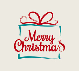 Merry Christmas - beautiful typography for holidays with hand drawn decorations. Vector.