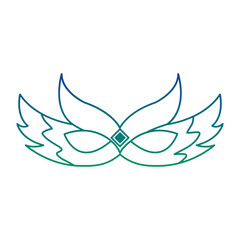 ornate mardi gras carnival mask with feathers festival vector illustration