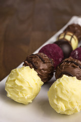 assortment of different chocolate truffles