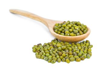 Mung beans isolated on white background