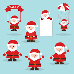 Cartoon Santa Claus for Your Christmas and New Year greeting Design or Animation. Vector isolated illustration of happy Santa Claus in colorful flat style