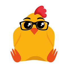 cute little chicken kawaii character vector illustration design