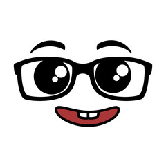 nerd emoji face icon vector illustration design