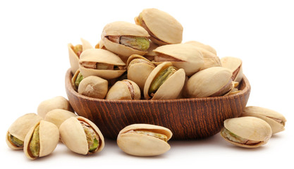 Closeup of some roasted pistachio
