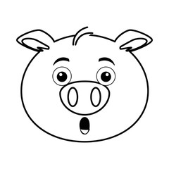 cute pig emoji kawaii vector illustration design