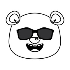cute panda with sunglasses emoji kawaii vector illustration design