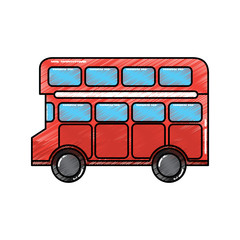 red london double decker bus public transport vector illustration