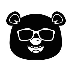 cute panda with sunglasses emoji kawaii vector illustration design
