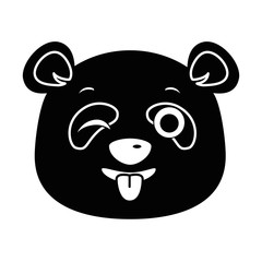 cute panda crazy emoji kawaii vector illustration design