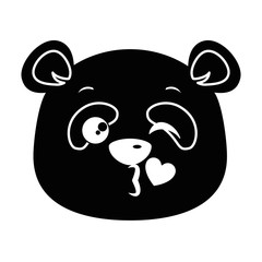 cute panda lovely emoji kawaii vector illustration design