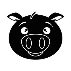 cute pig emoji kawaii vector illustration design