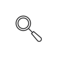 Magnifying glass line icon, outline vector sign, linear style pictogram isolated on white. Zoom loupe symbol, logo illustration. Editable stroke