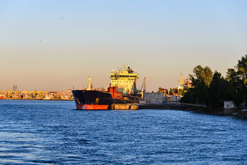 Tanker moored in port Saint-Petersburg