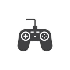 Game controller icon vector, filled flat sign, solid pictogram isolated on white. Joystick symbol, logo illustration.