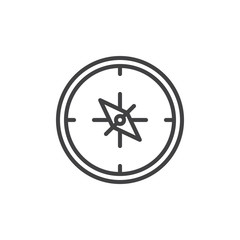 Compass line icon, outline vector sign, linear style pictogram isolated on white. Navigation symbol, logo illustration. Editable stroke