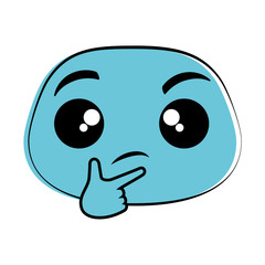 Thoughtful emoji face icon vector illustration design