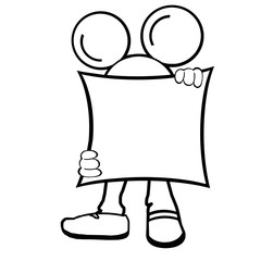 The mouse is holding a poster. Isolated with plenty of room for your text.