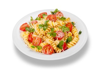 Pasta with fresh tomatoes and basil