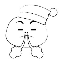 angry emoji face with sleeping hat vector illustration design